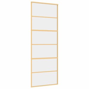 vidaXL Puerta corredera dorada de vidrio ESG transparente y aluminio