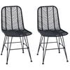 vidaXL Silla de comedor 2 uds. Ratan e Hierro Negro 44 x 54.5 x 85 cm