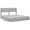 vidaXL Cama con almacenamiento con cabecera Gris Sonoma 200 x 200 cm