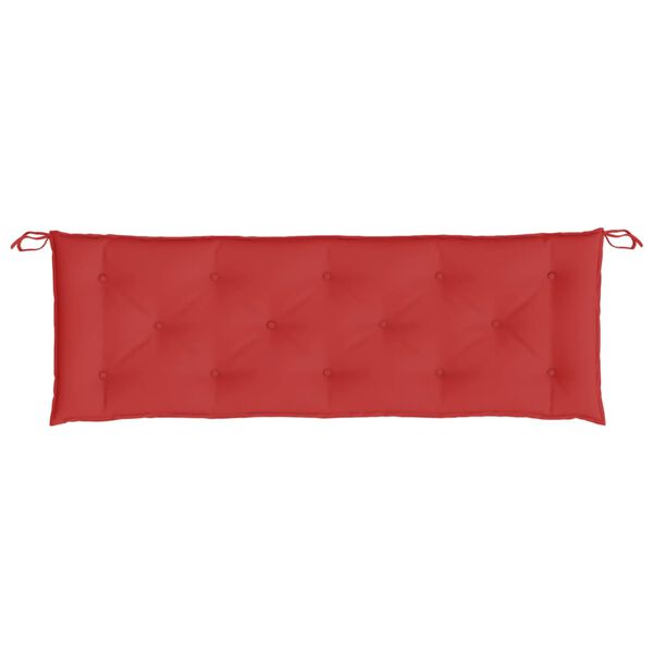 vidaXL Coj&iacute;n de banco de jard&iacute;n tela Oxford rojo 150x50x7 cm