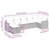 vidaXL Set de sof&aacute;s de jard&iacute;n 7 pzas con cojines rat&aacute;n sint&eacute;tico gris