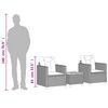 vidaXL Mesita y sillas con cojines 3 pzas ratán PE madera acacia gris