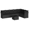 vidaXL Set de sof&aacute;s de jard&iacute;n 8 piezas y cojines rat&aacute;n sint&eacute;tico negro