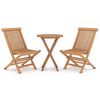 vidaXL Juego de comedor para jard&iacute;n 3 piezas madera maciza de teca