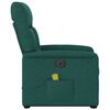 vidaXL Sillón masaje eléctrico reclinable elevable tela verde oscuro