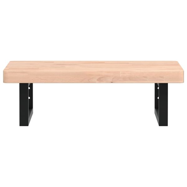 vidaXL Estante de lavabo de pared de acero y madera maciza de haya