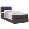 vidaXL Cama otomana con colch&oacute;n marr&oacute;n oscuro 100x200 cm tela