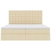 vidaXL Cama con almacenamiento Crema 200 x 200 cm Cuero sint&eacute;tico