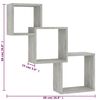 vidaXL Estante pared cubo madera ingeniería gris hormigón 68x15x68 cm