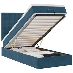 vidaXL Estructura de cama otomana colchones terciopelo azul oscuro