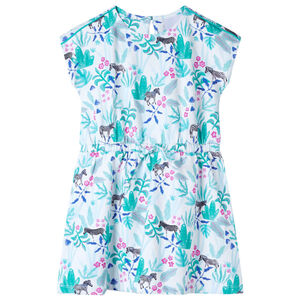 vidaXL Vestido infantil color crudo y verde menta oscuro 104