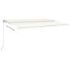 vidaXL Toldo retr&aacute;ctil manual con luz LED crema 500x300 cm
