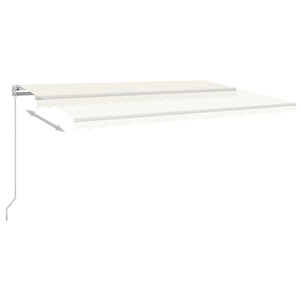 vidaXL Toldo retr&aacute;ctil manual con luz LED crema 500x300 cm