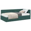 vidaXL Estructura de Cama Esquina con Colch&oacute;n 2 pcs Verde Terciopelo