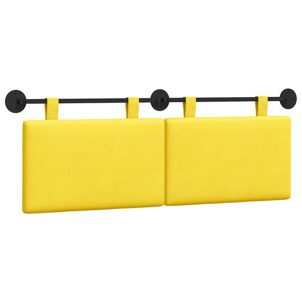 vidaXL Cabecera Colgante Amarillo Claro 150 x 55 x 5 cm Tela de Pana