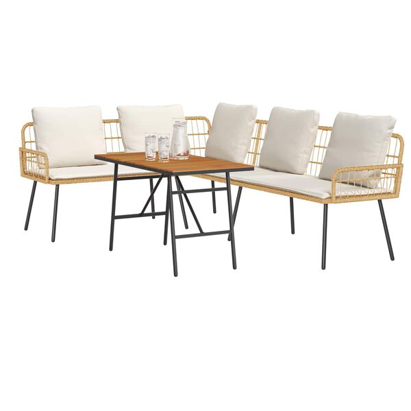 vidaXL Conjunto de sofá de jardín 2 pcs Natural ratán sintético