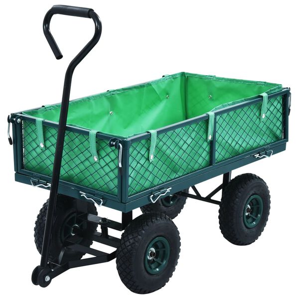 vidaXL Carrito de mano de jardín verde 250 kg