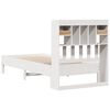 vidaXL Cama con estantería sin colchón madera maciza blanca 75x190 cm