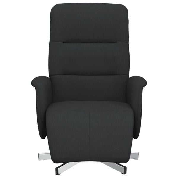 vidaXL Sill&oacute;n reclinable con reposapi&eacute;s tela negra