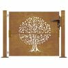 vidaXL Puerta de jard&iacute;n 100x100 cm de acero corten con dise&ntilde;o de &aacute;rbol