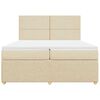 vidaXL Cama box spring con colch&oacute;n tela color crema 200x200 cm