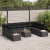 vidaXL Conjunto de sof&aacute;s de jard&iacute;n 5 pcs Negro Rat&aacute;n sint&eacute;tico