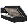 vidaXL Cama de almacenamiento LED con colch&oacute;n Negro 100 x 200 cm Tela