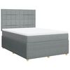 vidaXL Cama box spring con colch&oacute;n tela gris claro 140x200 cm