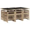 vidaXL Set comedor de jard&iacute;n 11 pzas con cojines rat&aacute;n sint&eacute;tico beige