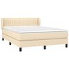 vidaXL Cama box spring con colch&oacute;n tela color crema 140x200 cm