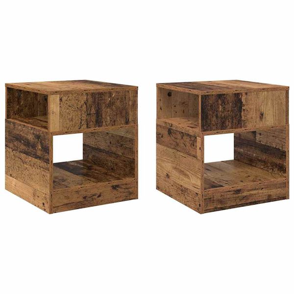 vidaXL Mesa Auxiliar 2 pcs Madera vieja 40,5 x 40 x 45 cm