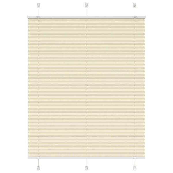 vidaXL Estor Plisado crema 105x150 cm Tela Ancho 104,4 cm Poli&eacute;ster