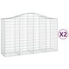 vidaXL Cestas de gaviones 2 uds forma de arco hierro 200x50x120/140 cm
