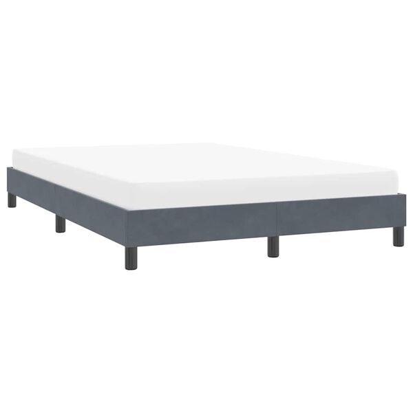 vidaXL Estructura de cama sin colch&oacute;n terciopelo gris oscuro 140x220cm