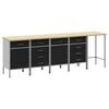 vidaXL Conjunto de armarios de trabajo con caj&oacute;n 5 uds. Negro