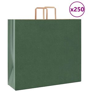 vidaXL Bolsas de papel con asas 250 uds verde 54x15x49 cm
