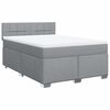 vidaXL Cama box spring con colch&oacute;n tela gris claro 160x200 cm