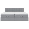 vidaXL Estructura de cama otomana colchones tela gris claro 180x200cm