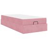 vidaXL Estructura de cama con colch&oacute;n 2 pcs Rosa Terciopelo