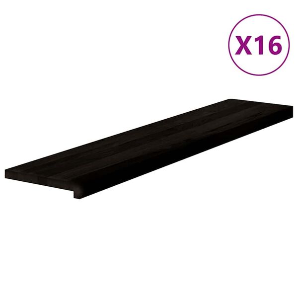vidaXL Pelda&ntilde;os de escalera 16 uds madera maciza roble marr&oacute;n oscuro