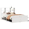 vidaXL Cama con estanter&iacute;a sin colch&oacute;n madera maciza blanca 120x200 cm