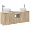 vidaXL Juego de Muebles de Ba&ntilde;o 3 uds. Roble Sonoma 129 x 41 x 80 cm