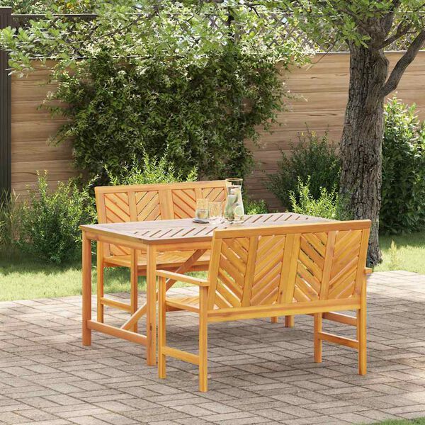 vidaXL Conjunto de Comedor de Jardín 3 pcs Marrón