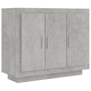 vidaXL Aparador de madera contrachapada gris hormig&oacute;n 92x35x75 cm