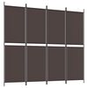 vidaXL Biombo divisor de 4 paneles de tela marr&oacute;n 200x180 cm