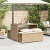 vidaXL Set comedor de jardín 3 pzas con cojines ratán sintético beige