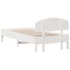 vidaXL Estructura de cama sin colch&oacute;n madera maciza blanca 75x190 cm