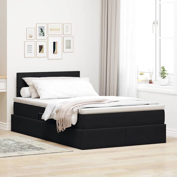 vidaXL Cama con almacenamiento Negro 120 x 200 cm Terciopelo
