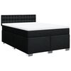 vidaXL Cama box spring con colch&oacute;n tela negro 140x190 cm