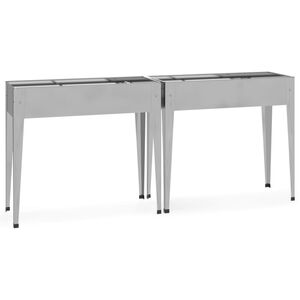 vidaXL Jardineras 2 unidades acero galvanizado